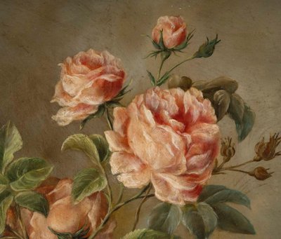Ein Blumengemälde, Öl auf Leinwand, im flämischen Stil, spätes 19. Jahrhundert