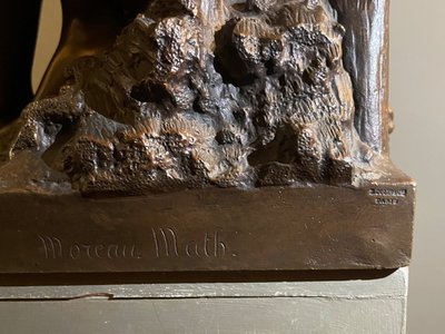 Scultura in bronzo "La filatrice" di Mathurin Moreau