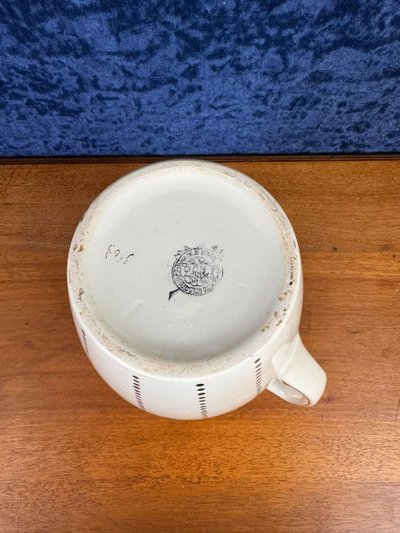 Boch La Louvière époque Art Déco : Grand Broc De Toilette Avec Sa Cuvette Porcelaine