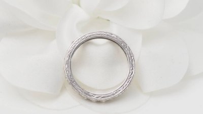 Fede americana in platino e diamanti 0,80ct