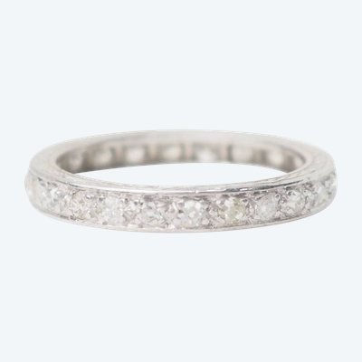 Fede americana in platino e diamanti 0,80ct