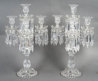 A Pair Of Baccarat Crystal Candlesticks