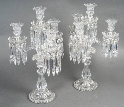 A Pair Of Baccarat Crystal Candlesticks