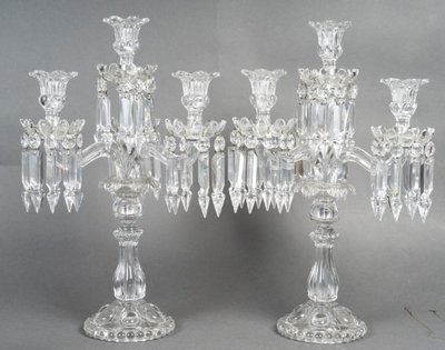 A Pair Of Baccarat Crystal Candlesticks