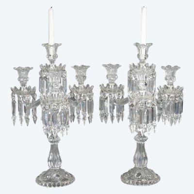 A Pair Of Baccarat Crystal Candlesticks