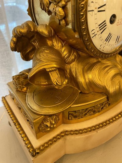 Louis XVI Style Clock Eugène Bazart Paris “Love Triumphing Over War”