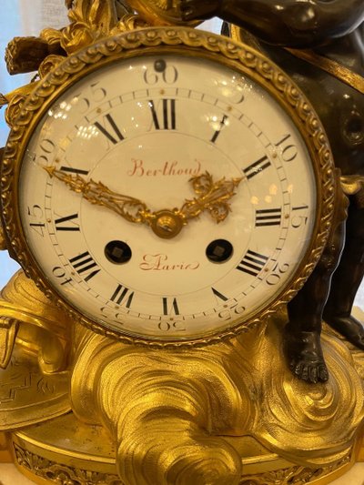 Louis XVI Style Clock Eugène Bazart Paris “Love Triumphing Over War”