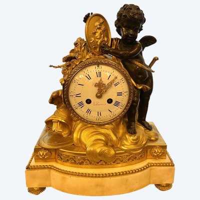 Louis XVI Style Clock Eugène Bazart Paris “Love Triumphing Over War”