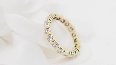 Fede americana in oro giallo e diamanti 1,33 carati
