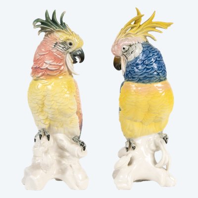 Coppia di sculture in porcellana, Sassonia - Karl Ens Volkstedt