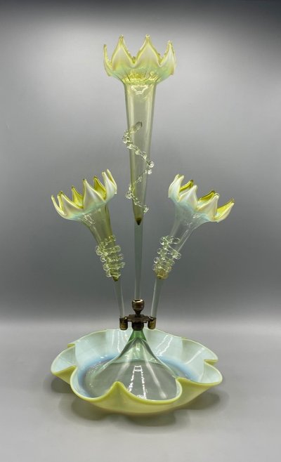  Art Nouveau Opaline Glass Soliflore