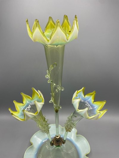  Art Nouveau Opaline Glass Soliflore