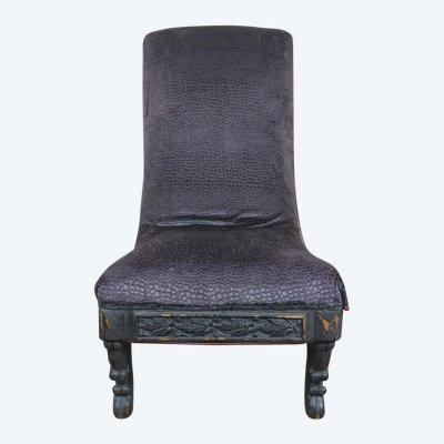 Fauteuil Prie Dieu Renaissance De Forme Bateau circa 1850