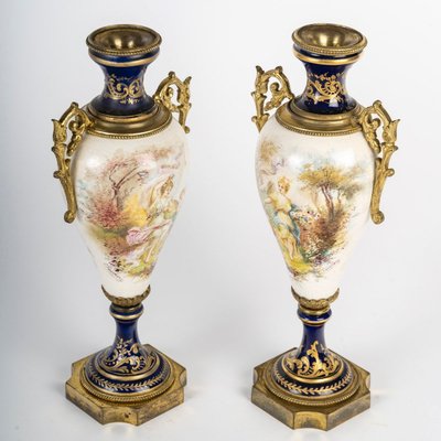 A Pair Of Porcelain And Earthenware Vases, Sèvres Late 19th Century