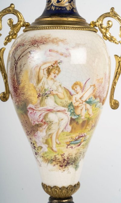 A Pair Of Porcelain And Earthenware Vases, Sèvres Late 19th Century
