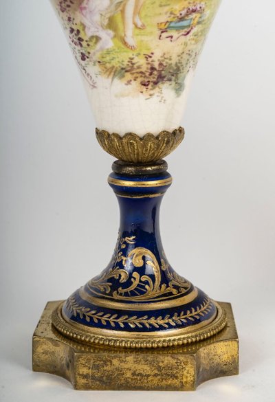 A Pair Of Porcelain And Earthenware Vases, Sèvres Late 19th Century