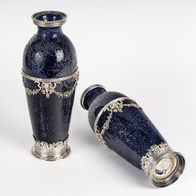 Coppia di vasi in porcellana e argento massiccio, FONTINELLE