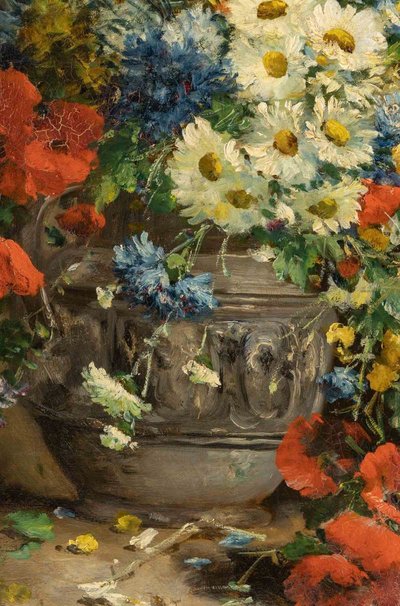 Coppia di dipinti floreali di Henri Cauchois
