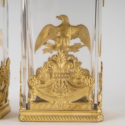 A Pair of Crystal Vases with Gilt Bronze Ornamentation, Late 19th Century