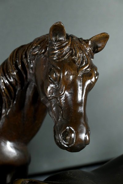 Bronzo "Cavalli arabi", da P-J. Mène - Inizio del XX secolo