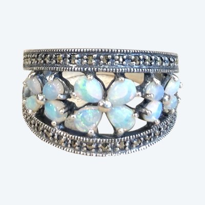 Anello a fascia in opale