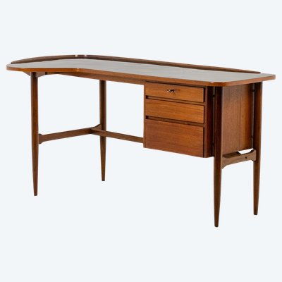 Bureau en teck, de forme libre. Années 1950. LS614859Q