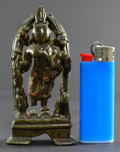ndia, 16th Century, Very Old Bronze Jain Statue Of The Goddess Ambika.