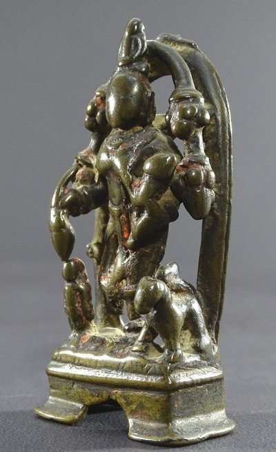 ndia, 16th Century, Very Old Bronze Jain Statue Of The Goddess Ambika.