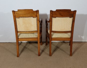 Paire de Fauteuils à Crosse en Noyer, époque Restauration – 1ère partie du XIXe 