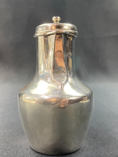 Coquemar laitière XIXe en argent massif