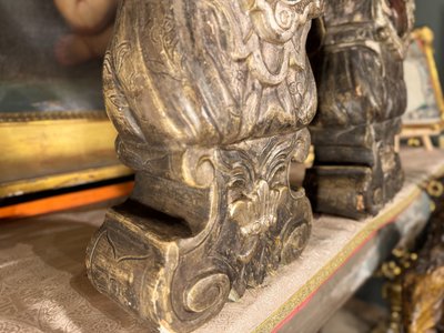 Pair Of Reliquary Bust St John The Baptist And St Francis - 18th century