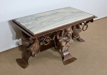  Tavolino in ferro battuto e marmo, J.M. Rothschild – 1950