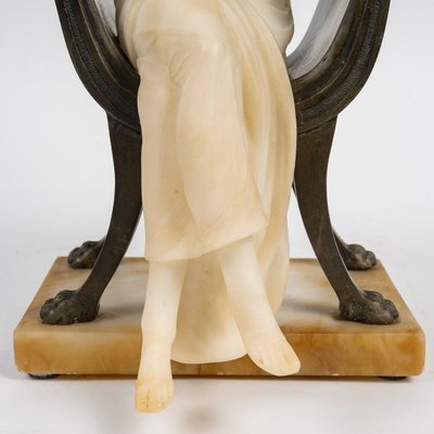 Scultura in alabastro e bronzo del periodo Art Nouveau