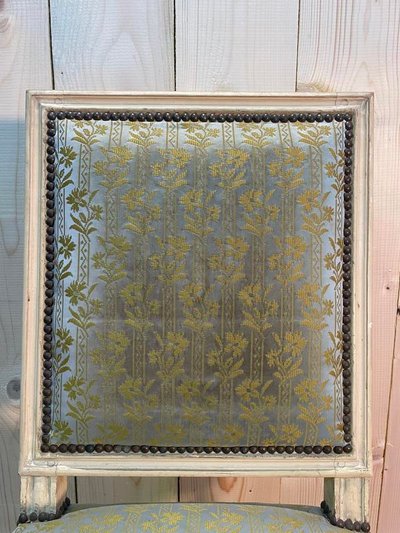 Set di 6 sedie Luigi XVI. beige rechampi