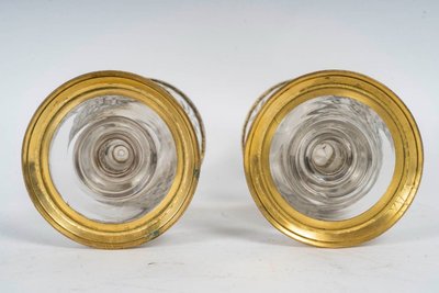 A Pair of Late 19th Century Crystal and Gilt Bronze Vases