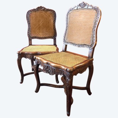 Rare pair of crossbow chairs, Regency period