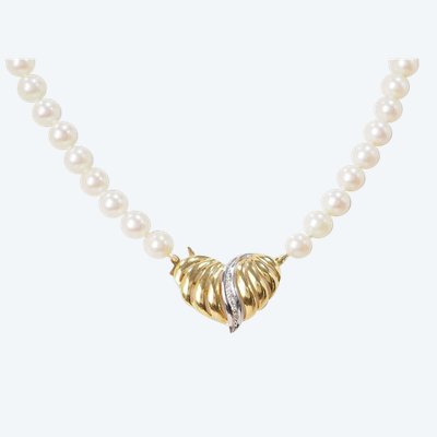 Collier en or jaune et perles de culture