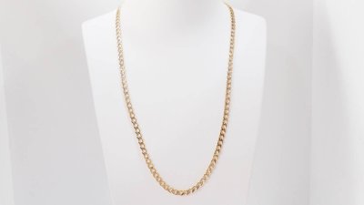 Collier maille fantaisie en or jaune