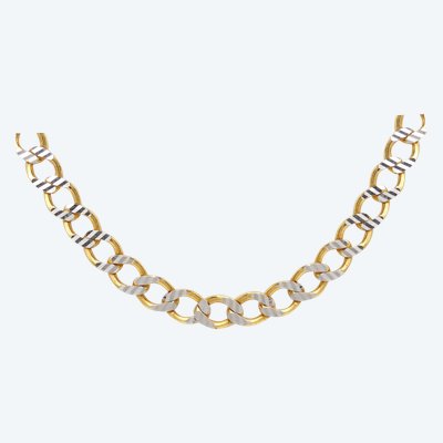 Collier maille fantaisie en or jaune