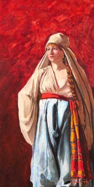 Emile TREMBLAY 1855-1935 Porträt einer Frau in orientalischem Kostüm, Gemälde, um 1900 orient