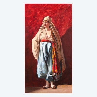 Emile TREMBLAY 1855-1935 Porträt einer Frau in orientalischem Kostüm, Gemälde, um 1900 orient