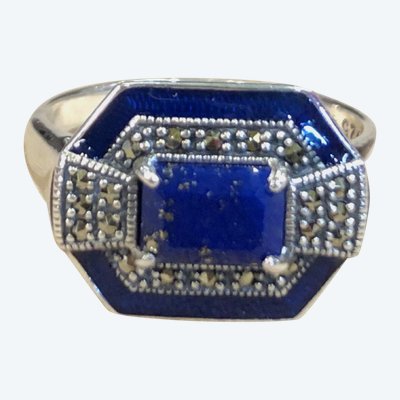 Anello in lapislazzuli e marcasite
