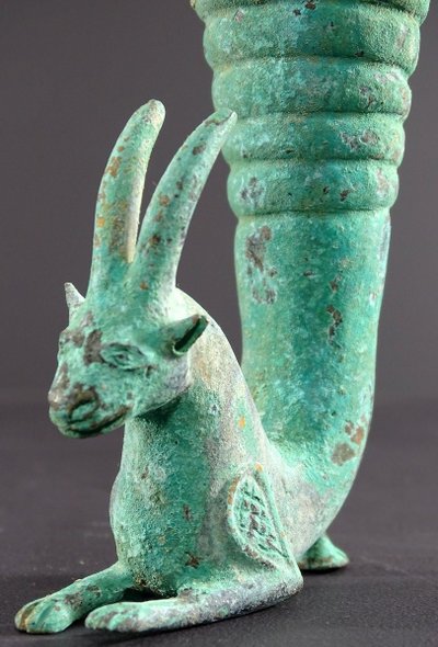 Bactrian Civilization, 3rd Century B.C., Rare Rython Bronze Antelope design.