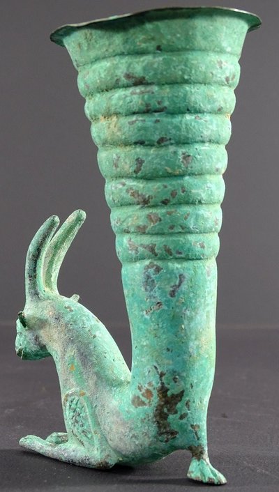 Bactrian Civilization, 3rd Century B.C., Rare Rython Bronze Antelope design.