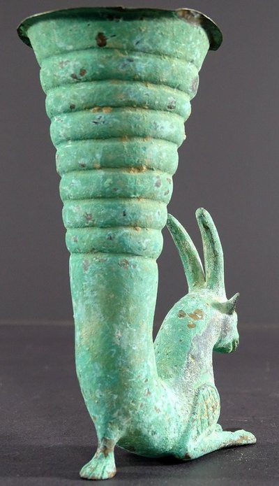 Bactrian Civilization, 3rd Century B.C., Rare Rython Bronze Antelope design.