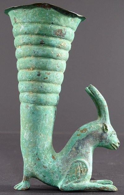 Bactrian Civilization, 3rd Century B.C., Rare Rython Bronze Antelope design.