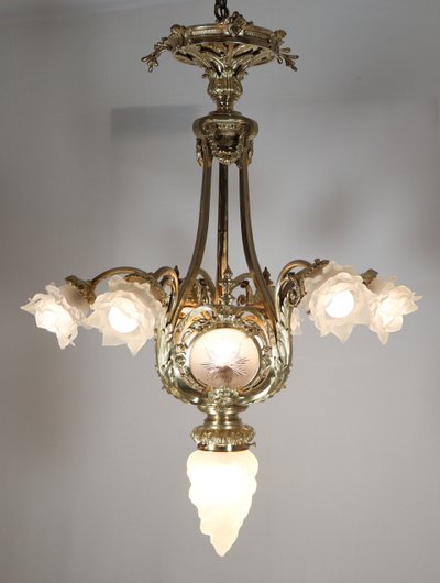 Lustre en bronze doré  A Delafontaine  époque Napoléon III 