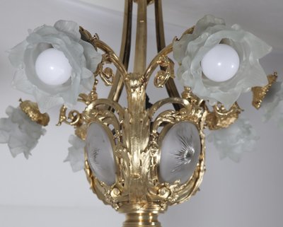 Lustre en bronze doré  A Delafontaine  époque Napoléon III 