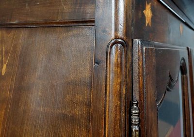 Libreria in stile Luigi XV in noce, quercia e faggio