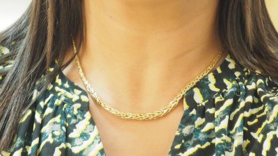 Collier maille palmier en or jaune